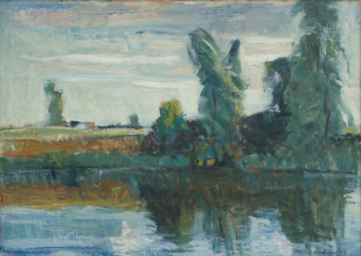 Otto LARSEN - Pittura - The River Landscape