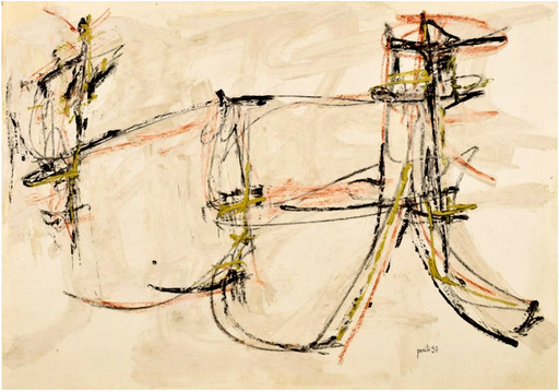 Achille PERILLI - Gemälde - Senza titolo 1957