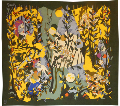 Elie GREKOFF - Tapestry - Le petit oiseleur