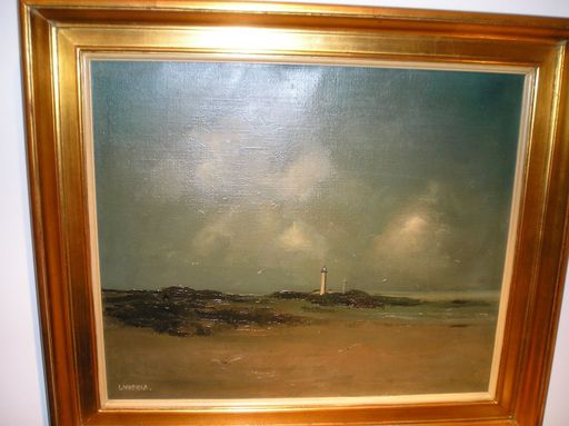 Werner LOGELAIN - Peinture - Coastline and ligthtower
