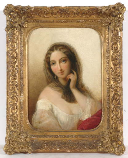 Charles BAXTER - 绘画 - Charles Baxter (1809-1879) "Victorian girl" oil, 1852