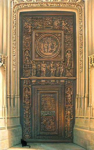 François DUBOC - Painting - La porte de Saint Maclou