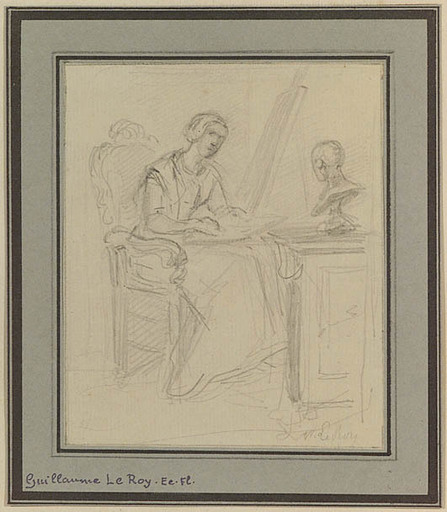 Guillaume LE ROY - Dessin-Aquarelle - "Female Artist", Early 19th Century
