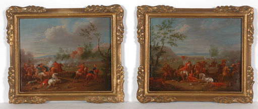 Jan Peter II VAN BREDAEL - 绘画 - Jean-Pierre van Bredael II (1683-1735) "Two battle paintings