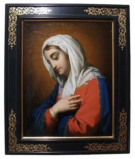 Holy Mary Oil On Canvas Early 19th Century By Carl Peter