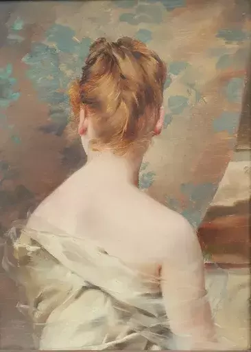 Eugène GILLET - Pintura - Portrait de femme de dos