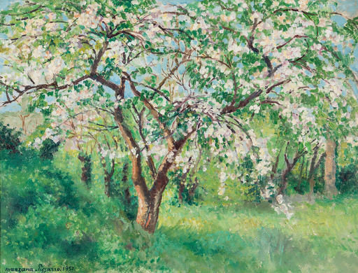 Georges MANZANA-PISSARRO - Peinture - Cerisier en Fleurs