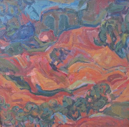 François LOMBARDI - Painting - Paysage Provençal