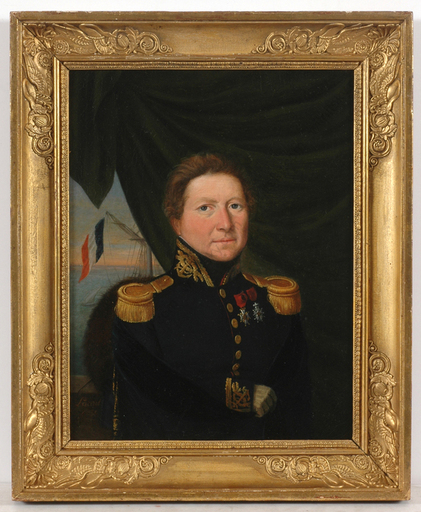 Emmanuel Joseph LAURET - Peinture - "Portrait of a naval officer", oil on canvas, 1830