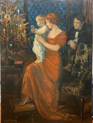 Albert Edward STERNER - Gemälde - Trimming the Christmas tree