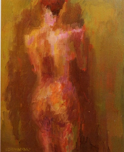 Angelo FORNACIARI DONIGI - Peinture - Nudo di schiena