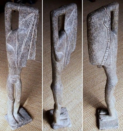 Jean LAMBERT-RUCKI - 雕塑 - Eve au serpent (Eve au recto Le serpent au verso)