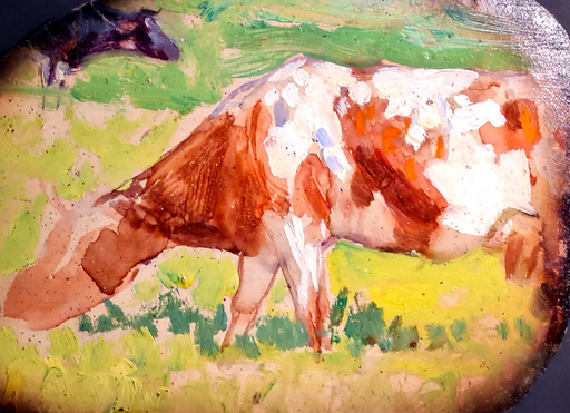 Arthur ILLIES - Peinture - Gehende Kuh. 