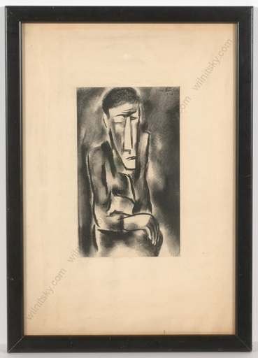 Boris DEUTSCH - Disegno Acquarello - "Male portrait", drawing, 1931