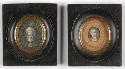 Antoine Noël B. GRAINCOURT - Miniature -  "Portraits of Father and Son", 2 miniatures
