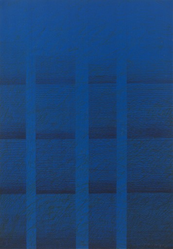 Niki KANAGINI - Pintura - "Blue Manuscript" 