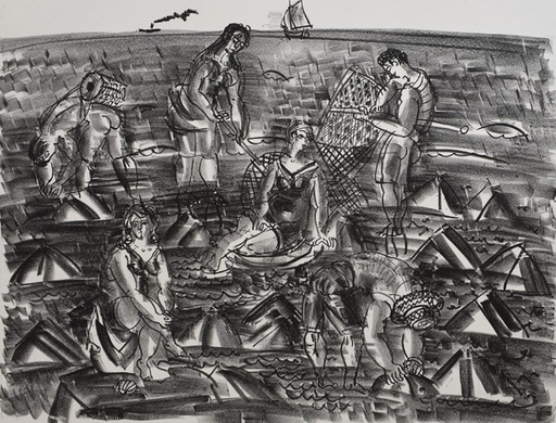 Raoul DUFY - Print-Multiple - Shrimp Fishermen, from: The Sea 