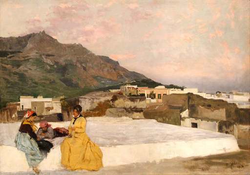Pio JORIS - Peinture - Forio di Ischia (1876)
