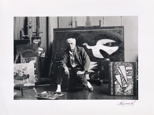 Luc FOURNOL - Photo - Georges Braque dans son atelier 