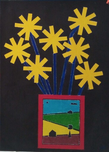 Harry BARTLETT FENNEY - Peinture - seven sunflowers
