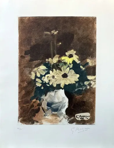Georges BRAQUE - Print-Multiple - Vase de fleurs jaunes