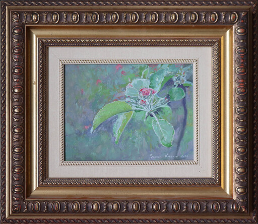 Simon L. KOZHIN - Painting - Apple tree buds in bloom