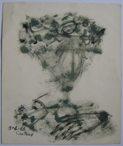 Lucien COUTAUD - Zeichnung Aquarell - DESSIN 1966 GOUACHE SIGNÉ MAIN HANDSIGNED GOUACHE DRAWING