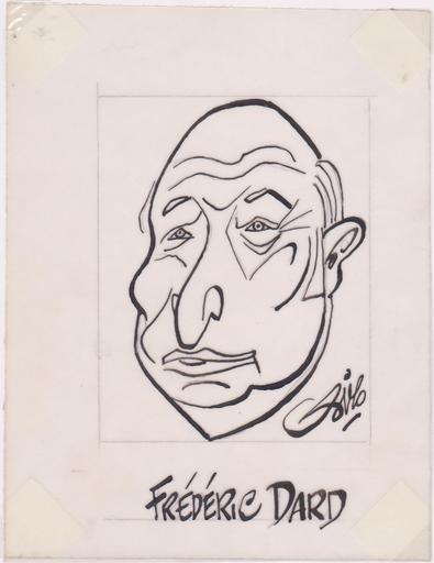 SIRO - Dibujo Acuarela - Frédéric DARD - Ecrivain (San Antonio)