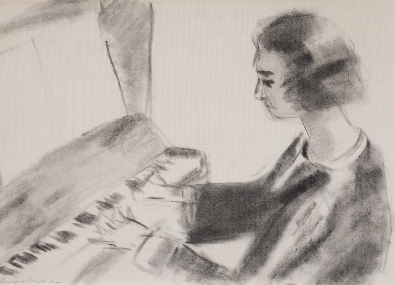 Henri MATISSE - Drawing-Watercolor - Woman at the Piano