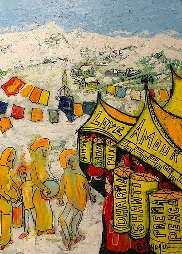 Bernard PINEAU - Painting - H094P20 Feu sacré
