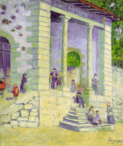 Dario DE REGOYOS Y VALDES - Gemälde - Niños en el pórtico de una ermita