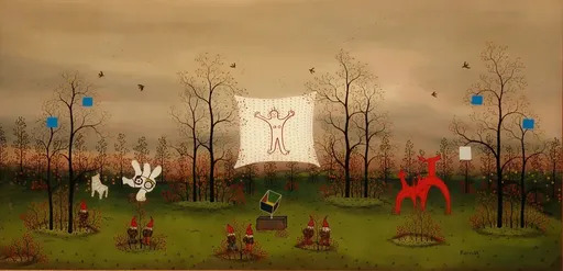 Manfred HORN - Painting - Juroren im Wald der Kunst