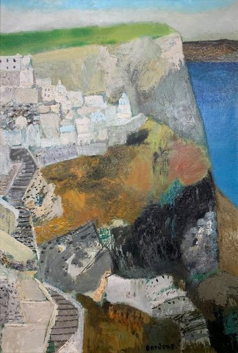 Guy BARDONE - Gemälde - Falaise à Santorin (Grèce) 