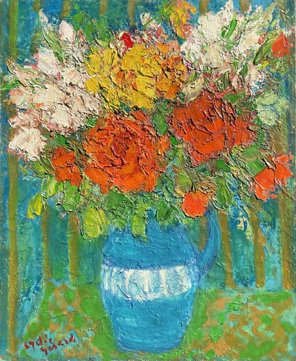 Lydie GÉRARD - Painting - Bouquet de fleurs dans un Vase