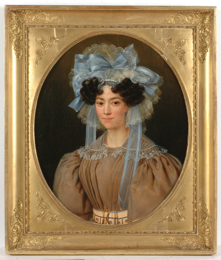 Isidore Péan DU PAVILLON - Painting - Isidore Péan Dupavillon "Portrait of a young lady", 1831
