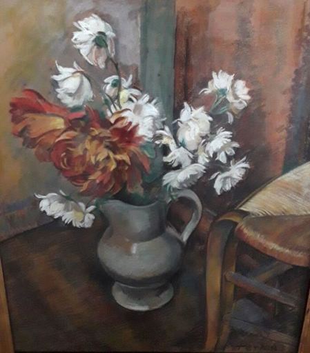 Philip PERKINS - Dibujo Acuarela - vase de fleurs
