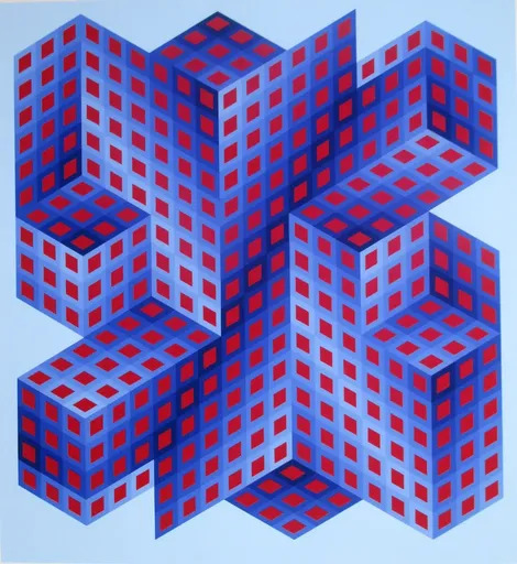 维克多•瓦沙雷利 - 版画 - Composition 4