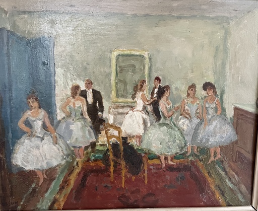 Marcel COSSON - Painting - Le foyer de l opera