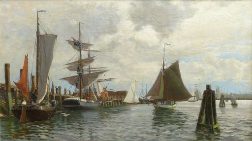 Poppe FOLKERTS - Gemälde - Hafen von Norderney