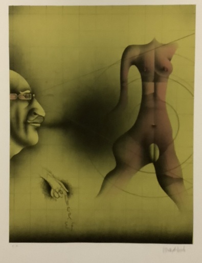 Paul WUNDERLICH - Druckgrafik-Multiple - Selbst in Betrachtung eines Torso