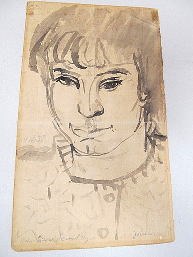 Wilhelm GRIMM - Dibujo Acuarela - Porträt einer Frau