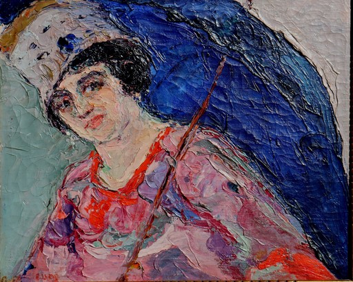 Wlodzimierz TERLIKOWSKI - Painting - "L'OMBRELLE BLEUE"