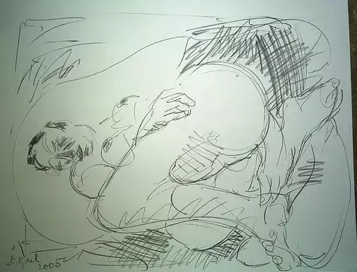Bernard MOREL - Zeichnung Aquarell - DESSIN
