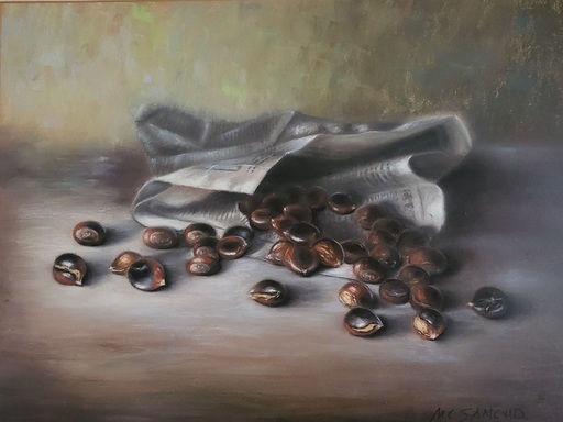 Maria Carmen SANCHO - Painting - Cucurucho de castañas