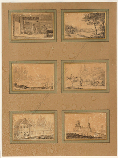 Jean-Baptiste LEPRINCE - Drawing-Watercolor - "Six drawings from journey to Russia", 1757/62