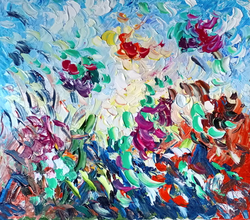 Antonino PULIAFICO - Pittura - fiori nel campo