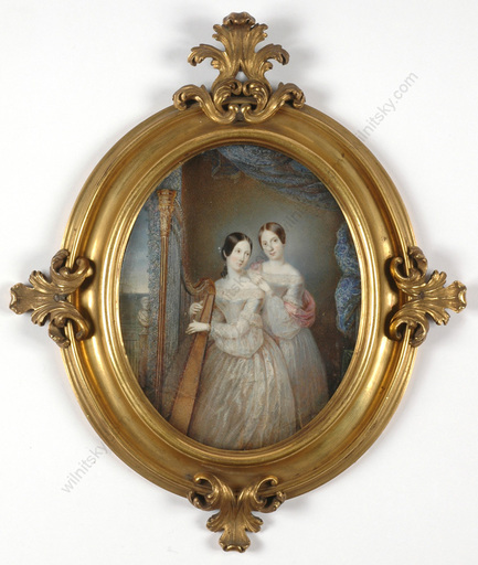Michele ALBANESI - Miniatur - "Maria Carolina and Teresa Cristina of Two Sicilies", 1839