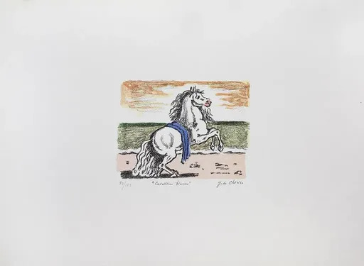 Giorgio DE CHIRICO - Stampa-Multiplo - Il cavallino bianco, 1971
