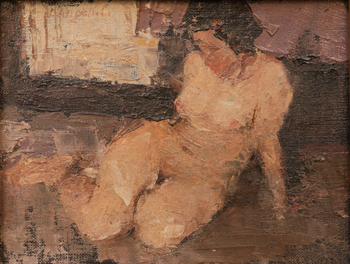 Cosmo D'ANGELI - 绘画 - Ritratto  nudo di donna 