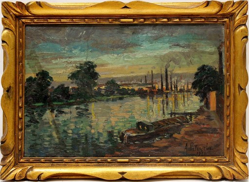 Alfred PIETERCELIE - Painting - Vista de Puerto